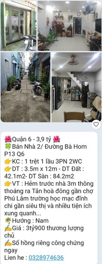 Bán nhà khu vực TPHCM, DT đa dạng, Sổ hồng có sẵn, giá cả hợp lý: Lh:0329974636