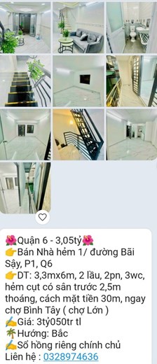 Bán nhà khu vực TPHCM, DT đa dạng, Sổ hồng có sẵn, giá cả hợp lý: Lh:0329974636