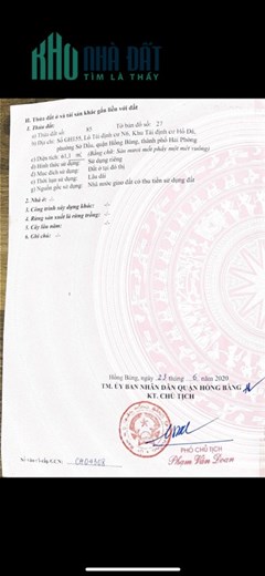 Bán lô đất 61m2 khu TĐC Hồ Đá, phường Sở Dầu giá 44tr/m2