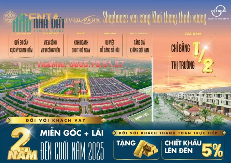Cơ hội mua giá gốc CĐT *Centa River Park* Vị trí độc tôn tại VSIP Bắc Ninh. LH 0865706187