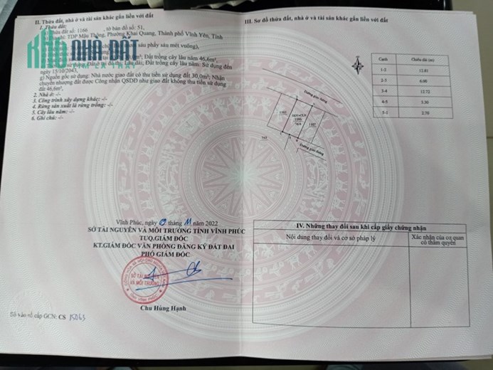 Bán 3 lô liền nhau tại Mậu Lâm, Khai Quang, Vĩnh Yên