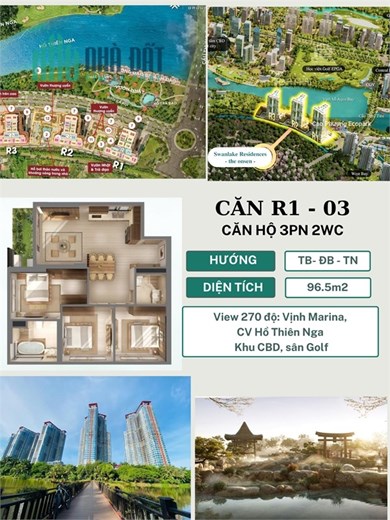 Bán gấp căn 03 Toà R1 view 270 độ tầng cao dự án Onsen The Landmark Ecopark