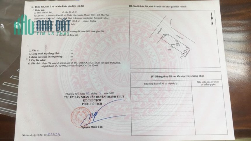 Cần bán Nhanh Lô Đất Đấu Giá Thuộc khu 3 Xuân Lộc - Thanh Thuỷ - Phú Thọ ( Lô Góc)