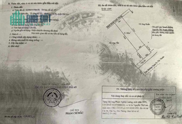 Bán đất mặt đường Nguyễn Thị Thuận - Cát Bi, diện tích 60m GIÁ 4.38 tỉ