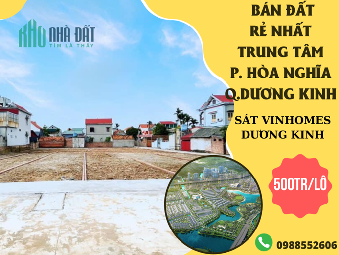bán lô đất đô thị trung tâm phường hòa nghĩa quận dương kinh