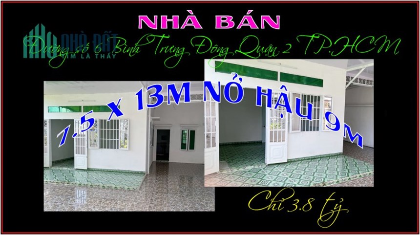 Nhà Sài Gòn gia rẻ 7.5 x 13m nở hậu 9m Bình Trưng Đông Q2 TP.HCM