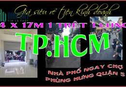 Nhà phố rẻ tiện kinh doanh 4 x 17m Chợ Phùng Hưng Q5 TP.HCM