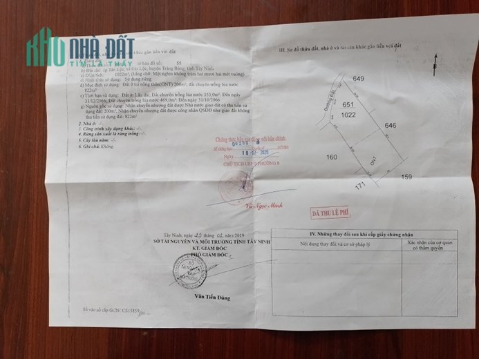Cần Bán Lô Đất Vị Trí Đẹp Tại Huyện Trảng Bàng, Tây Ninh