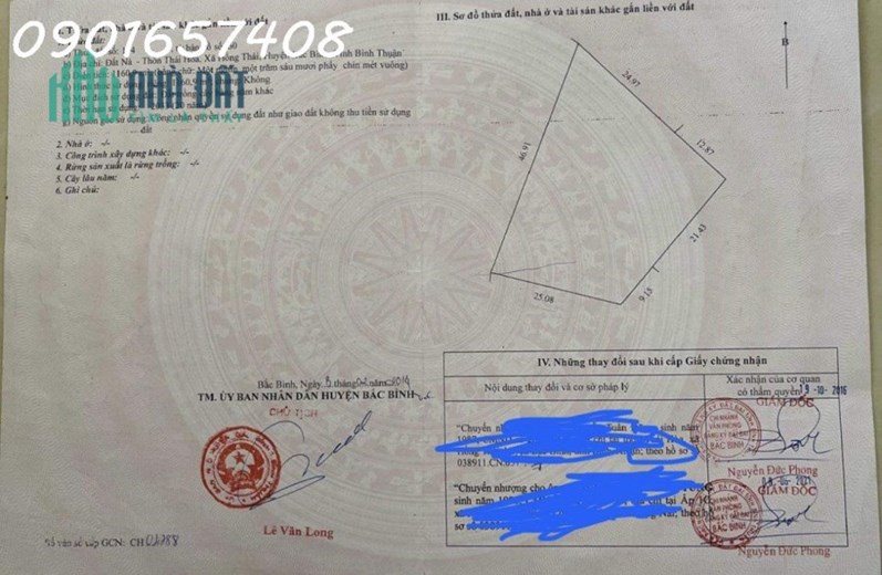 ĐẤT ĐẸP - GIÁ TỐT- CHÍNH CHỦ Cần Bán Lô Đất Vị Trí Đắc Địa Tại Xã Hồng Thái Huyện Bắc Bình