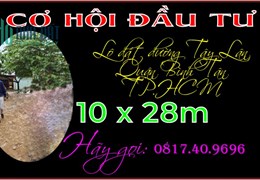 Cơ hội chốt rẻ lô đất 10 x 28m Tây Lân Bình Chánh TP.HCM