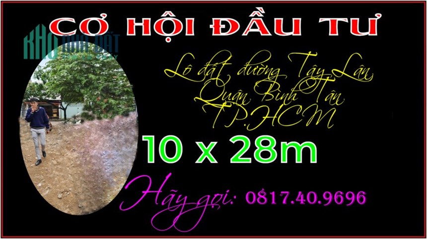 Cơ hội chốt rẻ lô đất 10 x 28m Tây Lân Bình Chánh TP.HCM