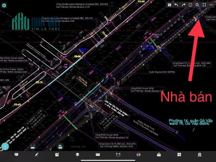 bán căn nhà 2 mặt tiền đường sông 16m (mt trước) của Dự án Tham Lương- Bến Cát - Rạch Nước Lên