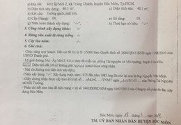CHÍNH CHỦ BÁN NHÀ ĐẤT  XÃ TRUNG CHÁNH - HUYỆN HÓC MÔN - TP HỒ CHÍ MINH