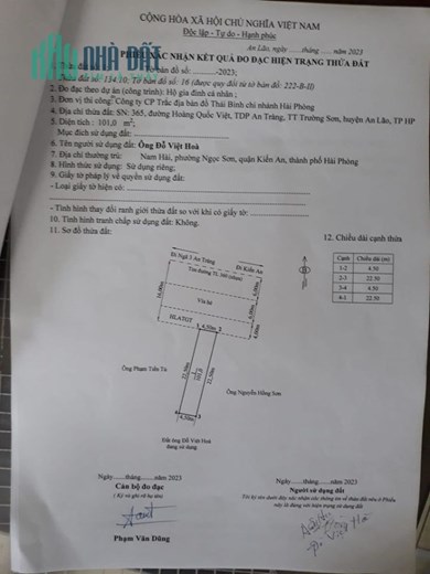 Chính chủ cần bán gấp căn nhà mặt đường Số 365, đường Hoàng Quốc Việt, Ngọc Sơn, Kiến An,Hải Phòng