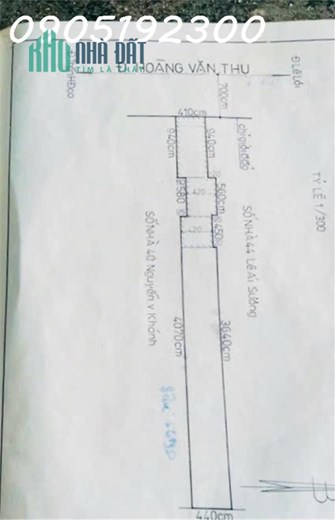 nhà  mặt tiền thành phố Kon Tum đường Hoàng Văn Thụ 4,1 m ngang (nở hậu 4,4m)x56m dài. giá 7,7 tỷ