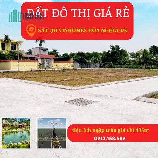 Chỉ 495tr có ngay lô đất ở trung tâm quận Dương Kinh sát khu đô thị Vinhomes.