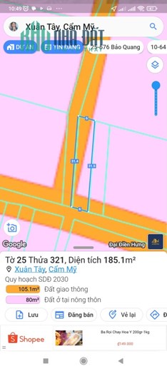 Chính Chủ Bán 185m2 Đất Tặng Nhà Sổ Hồng Riêng Mt Trung Tâm Cẩm Mỹ
