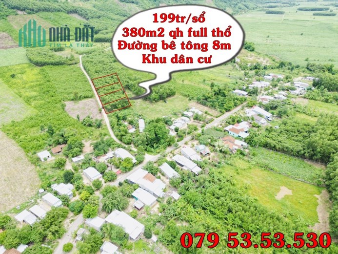 199tr/sổ, diện tích 30m2 ngang 15. Quy hoạch thổ cư 100%. O79-53.53.53O