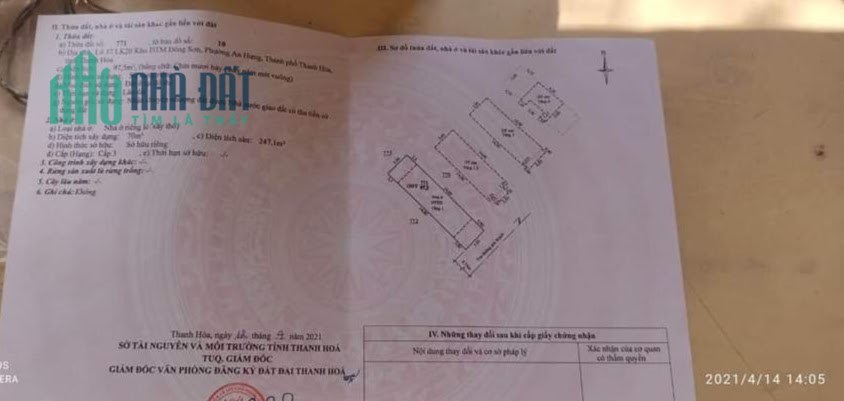 CHÍNH CHỦ BÁN NHÀ  KHU ĐÔ THỊ AN HOẠCH, TP THANH HÓA