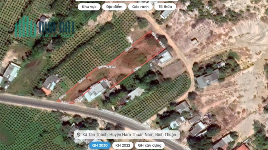 Chính chủ bán 2.534m đất 2 mặt tiền đường ĐT719, thôn văn kê, xã Tân Thành gần mũi Kê Gà