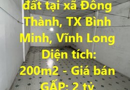 BÁN GẤP nhà đất tại xã Đông Thành, TX Bình Minh, Vĩnh Long