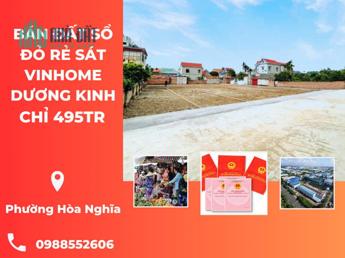 GIA ĐÌNH CẦN BÁN LÔ ĐẤT HÒA NGHĨA QUẬN DƯƠNG KINH