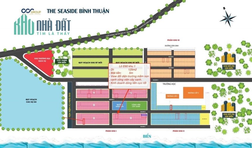 ĐẤT ĐẸP - GIÁ TỐT - Bán đất dự án Seaside mặt biển Hoà Phú, Bình Thuận (Cạnh Phan Rí Cửa)
