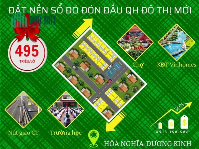 Bán 2 lô đất sổ đỏ giá siêu rẻ nằm ngay trung tâm kinh tế trong điểm quận Dương Kinh HP.