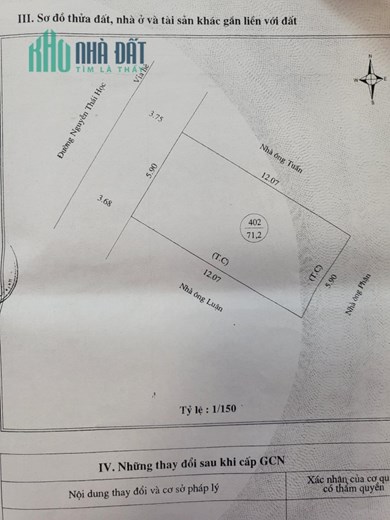 Bán Nhà MT Nguyễn Thái Học P.Ngô Mây Quy Nhơn , 71,2m2 , Cấp 4, Giá 11 Tỷ