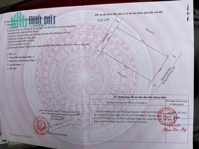 Bán lô đất 205M Tuyến 3 Lê Hồng Phong lô 3B