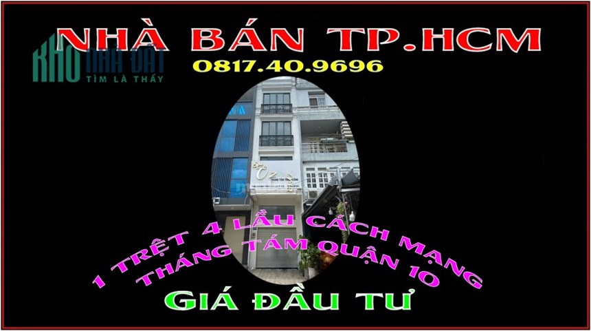 Nhà phố đầu tư 1 trệt 4 lầu Cách Mạng Tháng Tám Q10 TP.HCM