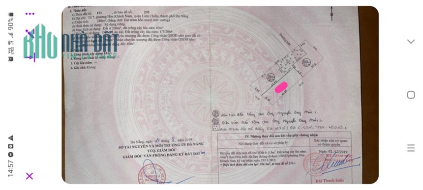 TÔI CẦN BÁN ĐẤT KIỆT Ô TÔ HOÀNG VĂN THÁI: Giá: 1,35 tỷ