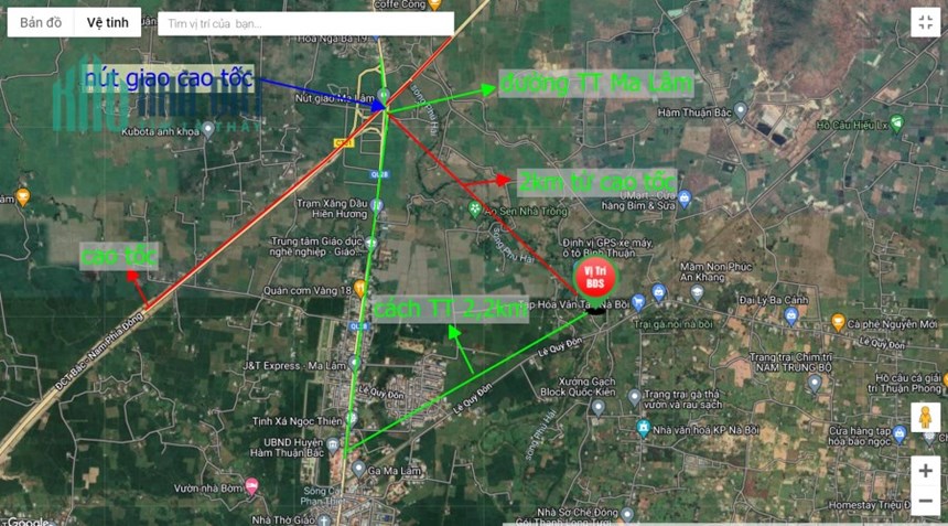 Đất trung tâm TT Ma Lâm gần nút giao cao tốc