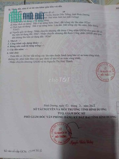 Chính chủ bán đất tại Thanh Tuyền, Dầu Tiếng, Bình Dương.