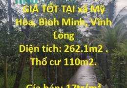 CHÍNH CHỦ BÁN NHANH LÔ ĐẤT ĐẸP – GIÁ TỐT TẠI xã Mỹ Hòa, Bình Minh, Vĩnh Long