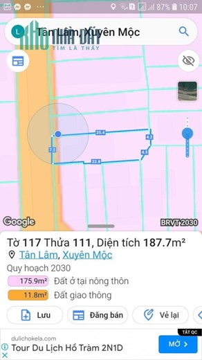 CHÍNH CHỦ CẦN BÁN ĐẤT XÃ TÂN LÂM, HUYỆN XUYÊN MỘC, TỈNH BÀ RỊA VŨNG TẦU