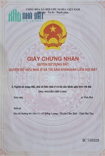 Chính chủ cần bán đất ở xã Đồng Lương, huyện Cẩm Khê, tỉnh Phú Thọ