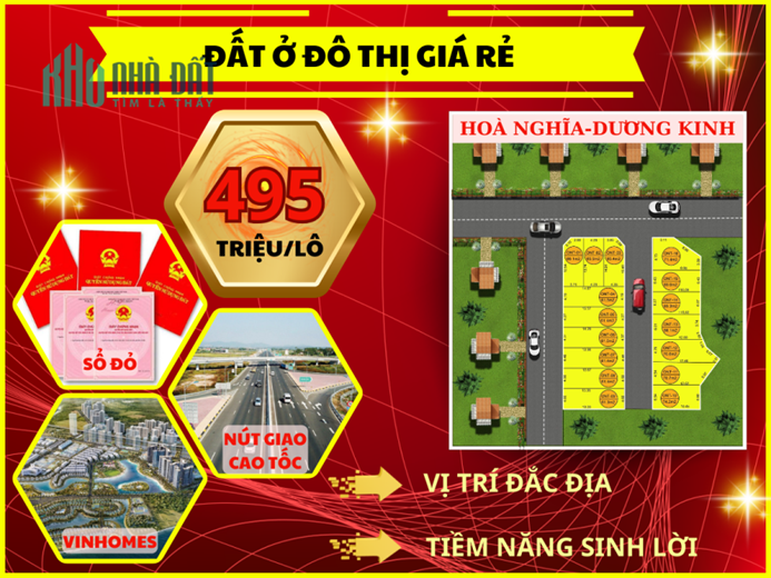 🎁 Chính chủ bán 3 lô đất lô đất ở đô thị giá rẻ gần Vinhomes Dương Kinh