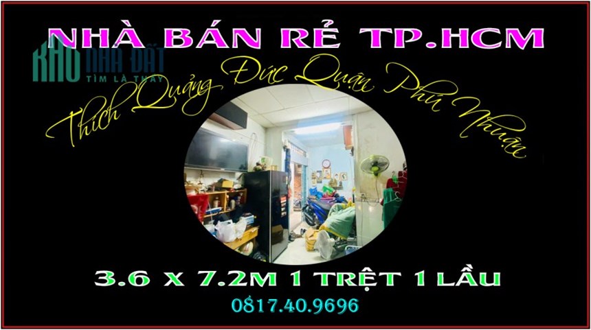 Nhà phố rẻ 3.6 x 7.2m 1 trệt 1 lầu Thích Quảng Đức Phú Nhuận TP.HCM