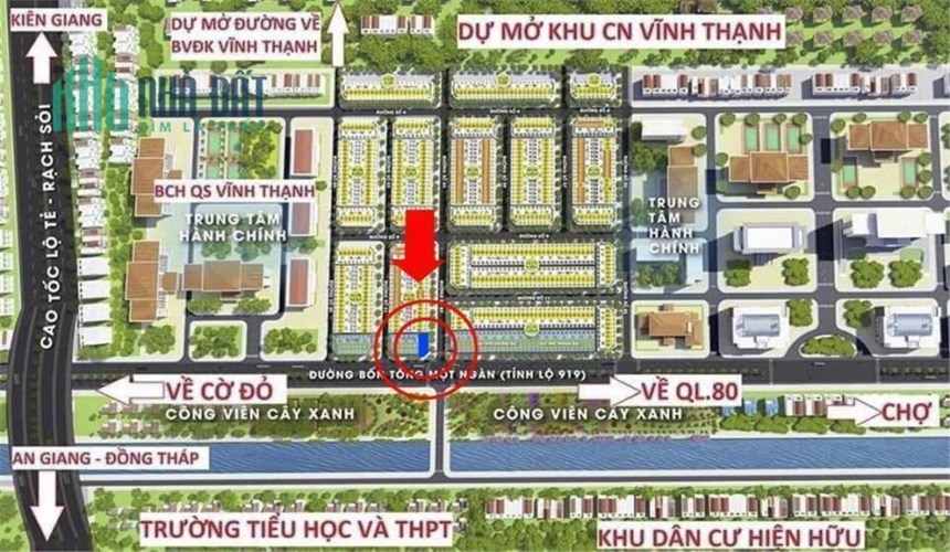 Bán 220m2 Đất Lô góc TT Vĩnh Thạnh - Mặt tiền 919 ngang 10m vỉa hè 30m chỉ có hơn 3 tỷ