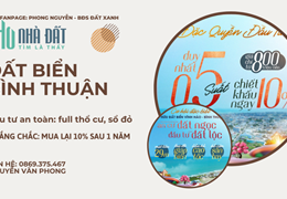 Lô góc 2 mặt tiền biển bình thuận full thổ cư, đường qh 29m, giá rẻ nhất