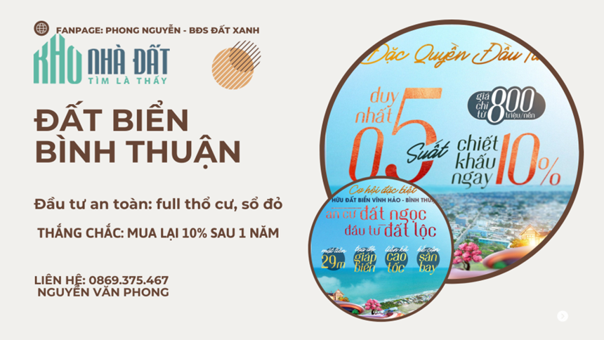 Lô góc 2 mặt tiền biển bình thuận full thổ cư, đường qh 29m, giá rẻ nhất
