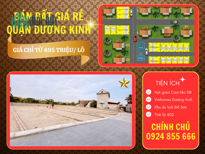 Bán đất rẻ nhất quận Dương Kinh giá 495 triệu/ lô đã bao gồm mọi chi phí