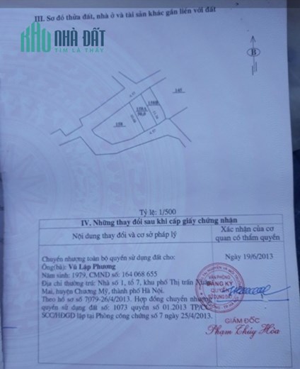 Chủ bán gấp lô đất đẹp nhất nhì Đồng Mai, Hà Đông. 
- Diện tích 50m 2 mặt đường ( đường xe tải