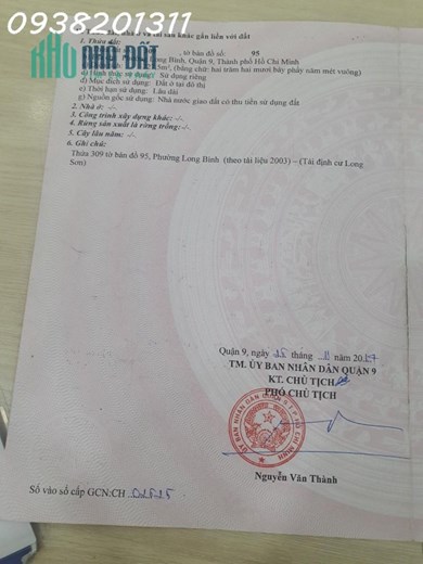 CHÍNH CHỦ BÁN ĐẤT 2 MẶT TIỀN TÁI ĐỊNH CƯ PHƯỚC THIỆN -  THỦ ĐỨC - TP HỒ CHÍ MINH