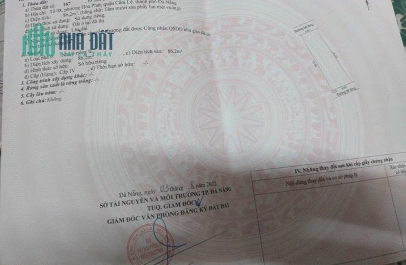 Bán đất 2 mặt kiệt Trường Chinh - Cẩm Lệ - Đà Nẵng