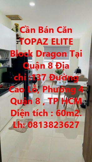 Cần Bán Căn TOPAZ ELITE Block Dragon Tại Quận 8