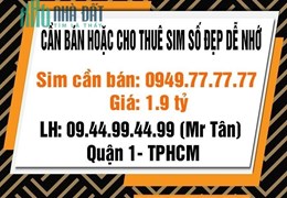 Cần bán hoặc cho thuê Sim số đẹp dễ nhớ