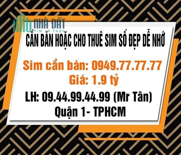 Cần bán hoặc cho thuê Sim số đẹp dễ nhớ