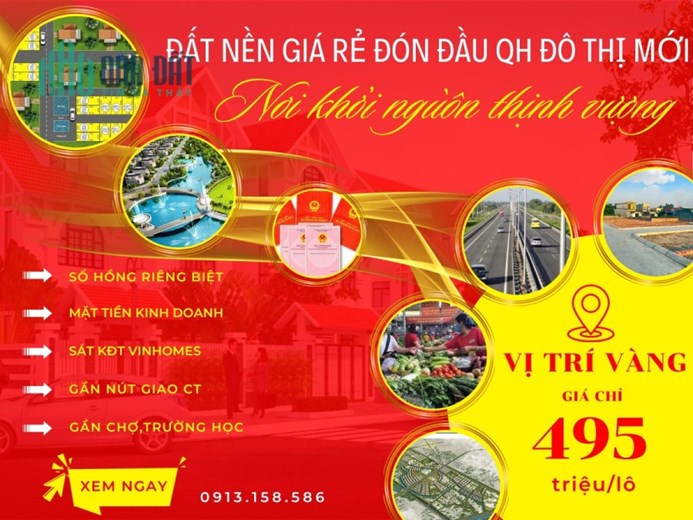 CẦN TIỀN BÁN LÔ ĐẤT PHỐ GIÁ 495TR TRUNG TÂM PHƯỜNG HÒA NGHĨA  QUẬN DƯƠNG KINH